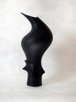 vase sculpture, faïence engobe vitreux